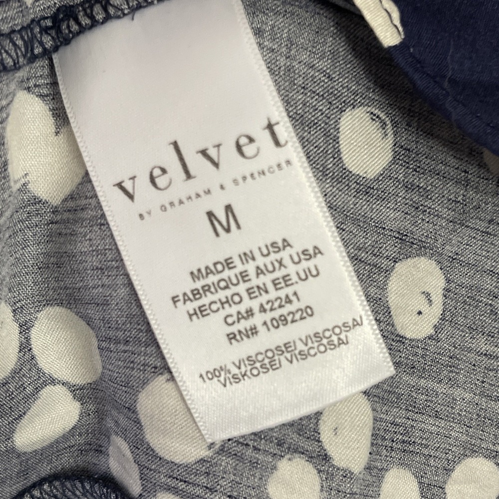 Velvet by Graham & Spencer Navy Polka‎ Dot Viscose Mini Dress Blue White Medium - Picture 5 of 6